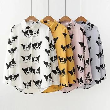 Korean Style Women's Blouses 2019 Fashion New Spring Turn-down Collar Women Print Dog Shirt Female Sweet Ladies Slim Women Tops
Korean Style Women's Blouses 2019 Fashion New Spring Turn-down Collar Women Print Dog Shirt Female Sweet Ladies Slim Women Tops