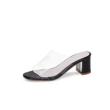 2019 summer new style with thick with open toe transparent wild wear half drag sandals female 33-46
2019 summer new style with thick with open toe transparent wild wear half drag sandals female 33-46