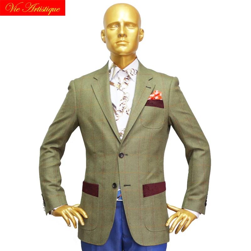 custom tailor made Men's bespoke suits business formal wedding ware bespoke Jacket coat tweed wool slim fit olive window plaid
custom tailor made Men's bespoke suits business formal wedding ware bespoke Jacket coat tweed wool slim fit olive window plaid