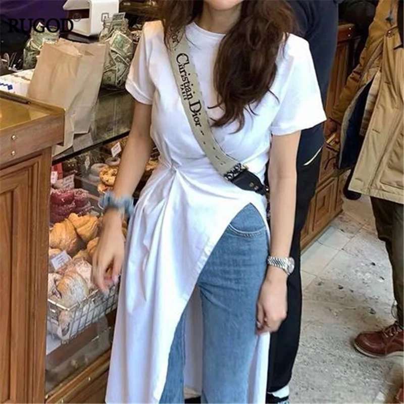 RUGOD Fashion Korean Button Tied Long White T Shirt Women Slim O Neck Short Sleeve Split Shirt 2019 Summer Tops Harajuku
RUGOD Fashion Korean Button Tied Long White T Shirt Women Slim O Neck Short Sleeve Split Shirt 2019 Summer Tops Harajuku