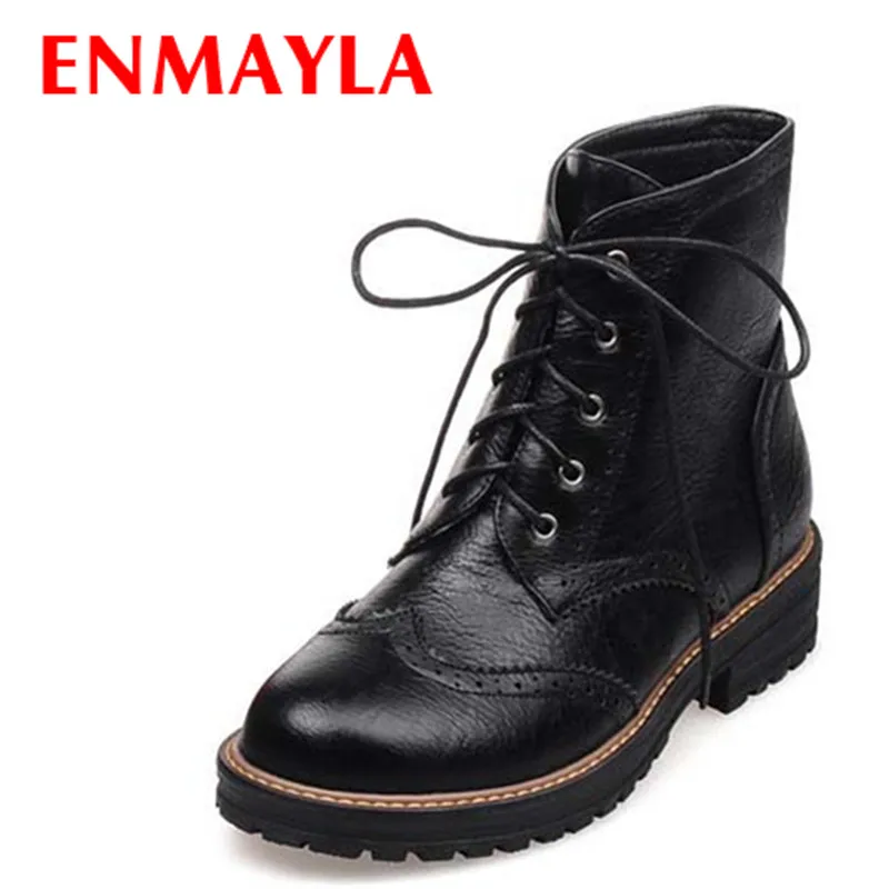 ENMAYLA Vintage British Style 4 Colors Round Toe Brogue Shoes Woman Autumn Winter Square Heel Boots Women Ankle Boots Women
ENMAYLA Vintage British Style 4 Colors Round Toe Brogue Shoes Woman Autumn Winter Square Heel Boots Women Ankle Boots Women