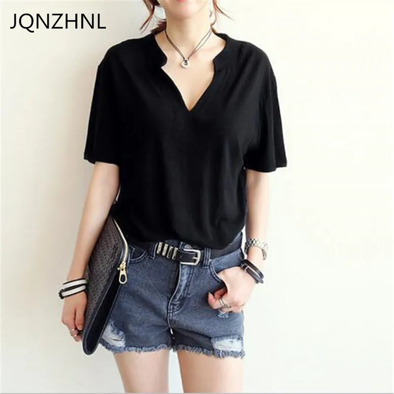 JQNZHNL 2018 Nouvelle Mode Femmes Large size V-neck Short sleeve T Shirt Femmes Tops Casual T-shirt Femme Femme Vetements AS168
JQNZHNL 2018 Nouvelle Mode Femmes Large size V-neck Short sleeve T Shirt Femmes Tops Casual T-shirt Femme Femme Vetements AS168
