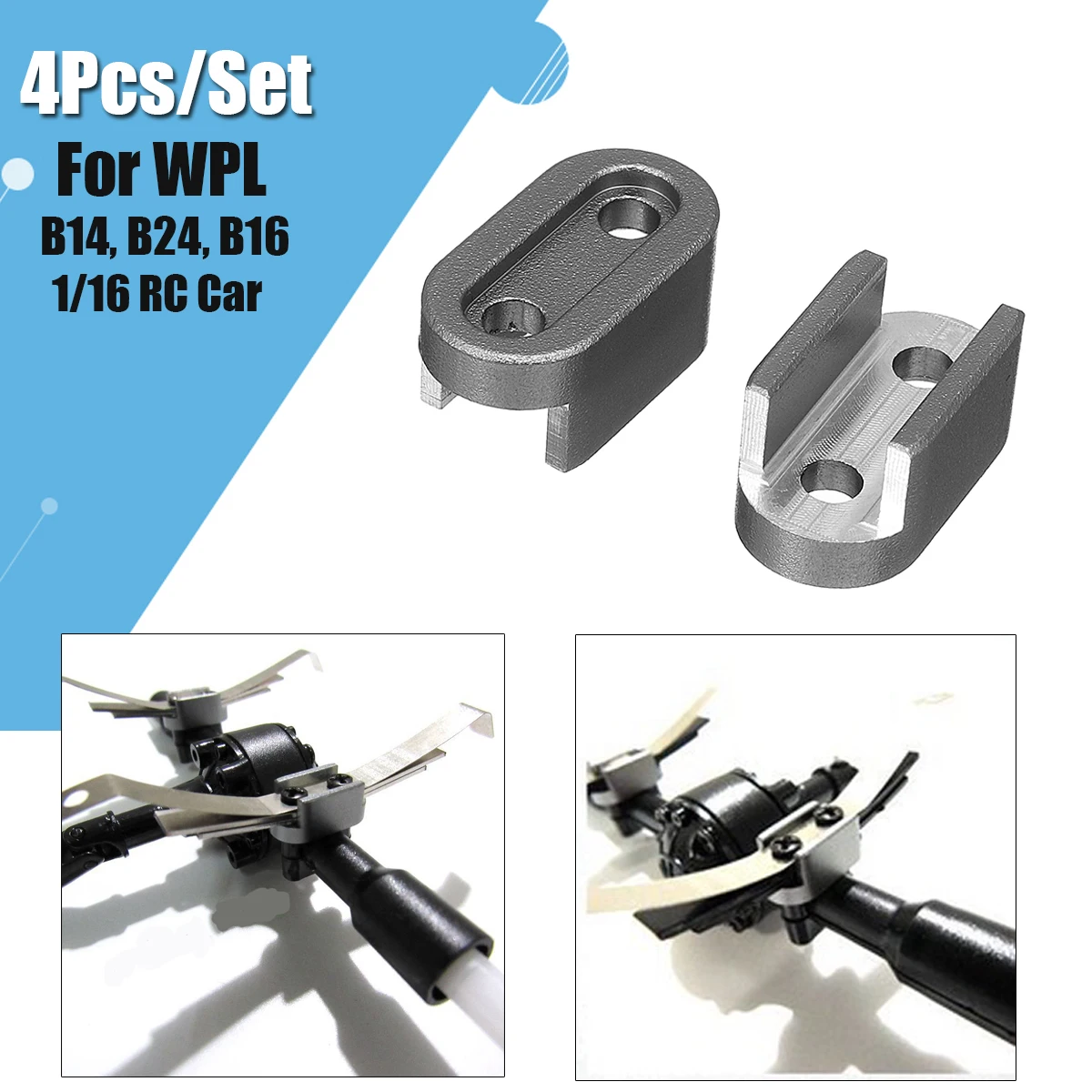 Upgrade Spare Parts Shock Absorber 4Pcs Fixed Seat For WPL B14 B24 B16 1/16 RC Car Silver Metal Accessories Cooler
Upgrade Spare Parts Shock Absorber 4Pcs Fixed Seat For WPL B14 B24 B16 1/16 RC Car Silver Metal Accessories Cooler