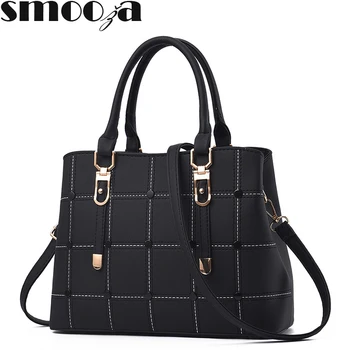 SMOOZA PU Leather Large Capacity Woman Handbag Grid Shoulder Bag Fashion Casual Luxury Designer Crossbody Bag Ladies Purse Bag
SMOOZA PU Leather Large Capacity Woman Handbag Grid Shoulder Bag Fashion Casual Luxury Designer Crossbody Bag Ladies Purse Bag