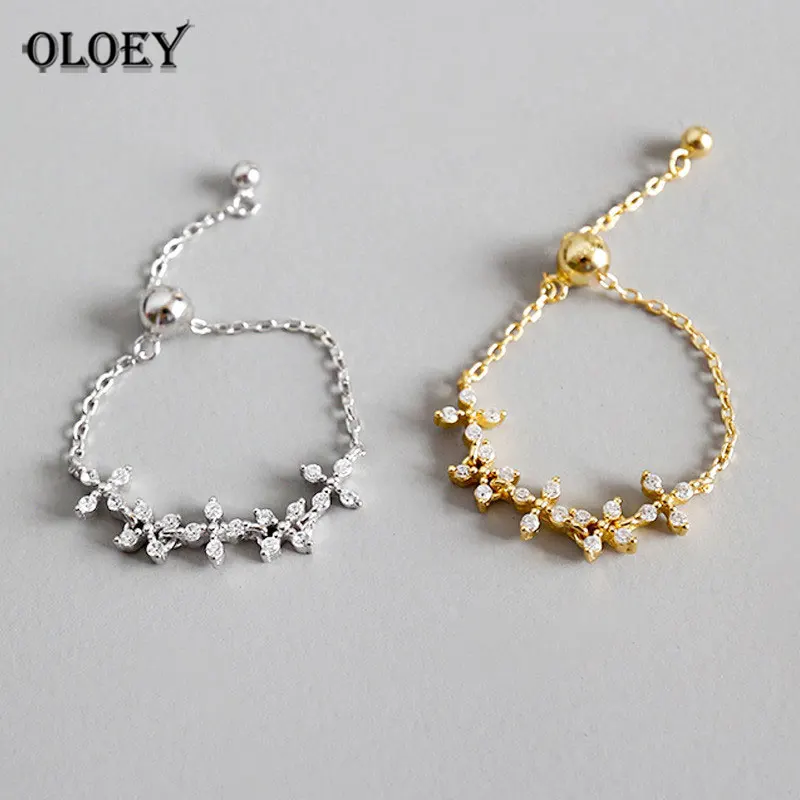 OLOEY 100% Real S925 Sterling Silver Rings for Ladies Girls Small Flowers Zircon Chain Adjustable Ring Fine Party Jewelry YMR555
OLOEY 100% Real S925 Sterling Silver Rings for Ladies Girls Small Flowers Zircon Chain Adjustable Ring Fine Party Jewelry YMR555