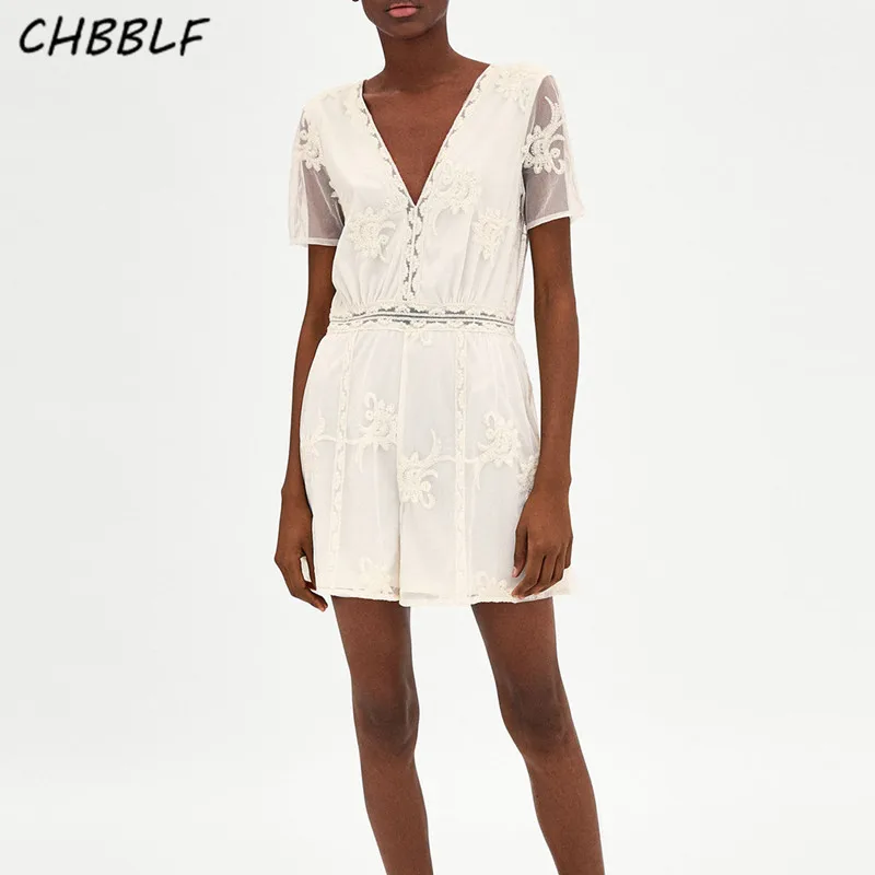 CHBBLF women elegant short sleeve playsuits embroidery cute female casual chic jumpsuits XDN9257
CHBBLF women elegant short sleeve playsuits embroidery cute female casual chic jumpsuits XDN9257