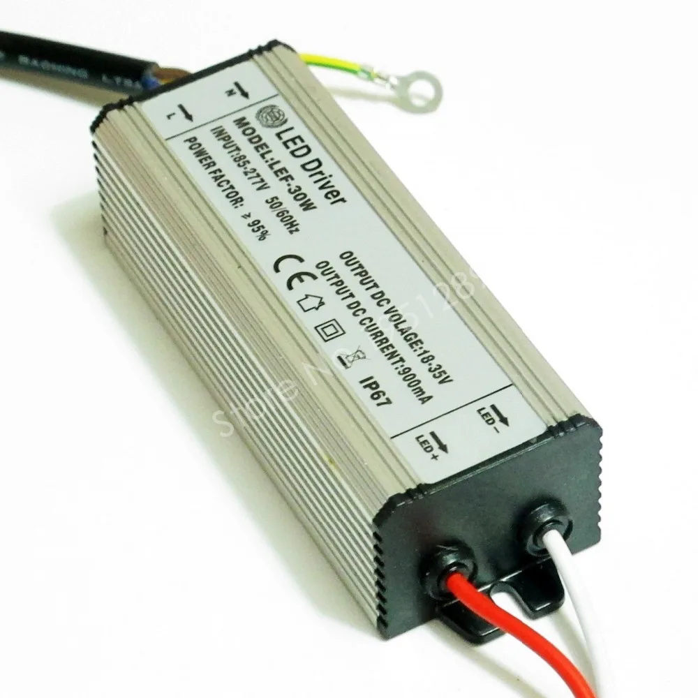 CE Certified IP67 30W 900mA Led Driver DC 18V - 35V Power Supply AC 110V 220V 277V for 10 series 3 parallel LED lights
CE Certified IP67 30W 900mA Led Driver DC 18V - 35V Power Supply AC 110V 220V 277V for 10 series 3 parallel LED lights