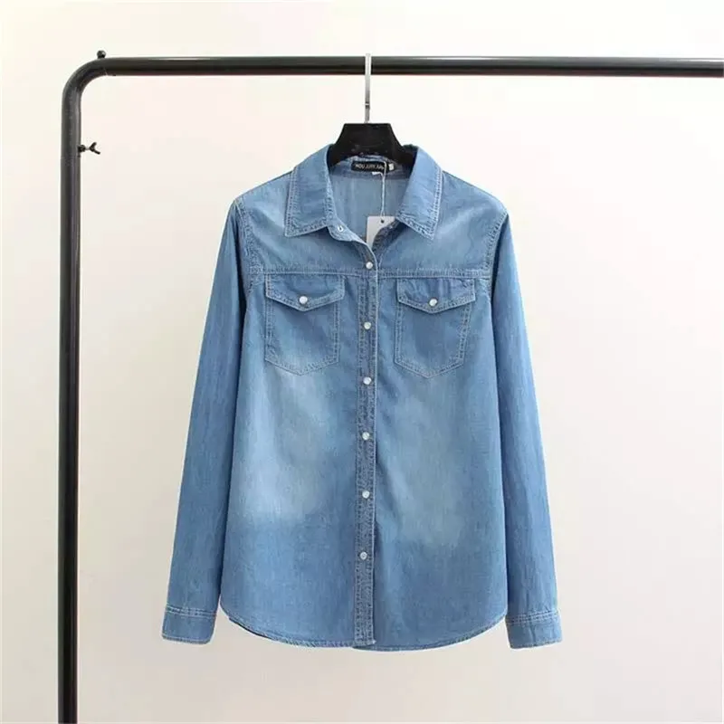 2018 Spring Aautumn Women Denim Shirt Chemise Jean's Femme Jeans Blouse Long Sleeve Plus Size Blusa Casual Tops Camisa Vetements
2018 Spring Aautumn Women Denim Shirt Chemise Jean's Femme Jeans Blouse Long Sleeve Plus Size Blusa Casual Tops Camisa Vetements