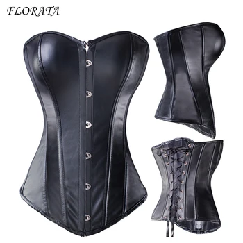 FLORATA Sexy Corset Black Red Faux Leather Corset Overbust Lace up Steampunk Clothing Top Shaper Corselet Waist Trainer
FLORATA Sexy Corset Black Red Faux Leather Corset Overbust Lace up Steampunk Clothing Top Shaper Corselet Waist Trainer