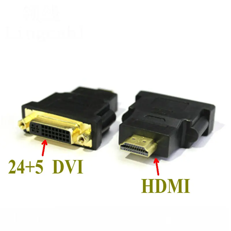 Фото HD 1080P DVI24+5 Male HDMI To Female DVI 24+5 Adapter Gold Plated Converter Adaptor For TV LCD PC Projector | Электроника