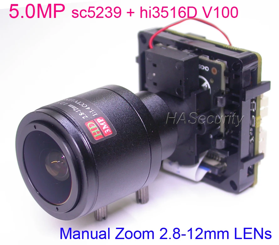 5.0MP manual zoom H.265 ,H.264 IPC 1/1.2.7" SmartSens SC5239 CMOS +Hi3516D V100 IP CCTV camera module PCB board +IRC +LAN cable
5.0MP manual zoom H.265 ,H.264 IPC 1/1.2.7" SmartSens SC5239 CMOS +Hi3516D V100 IP CCTV camera module PCB board +IRC +LAN cable