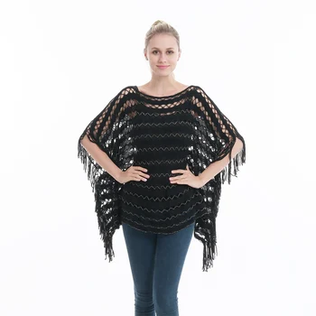 Spring New Knitting Loose Poncho Femme Hollow Tassel Large Size Bat Shirt Cloak Fashion Scarf Luxury Brand Ponchos And Capes
Spring New Knitting Loose Poncho Femme Hollow Tassel Large Size Bat Shirt Cloak Fashion Scarf Luxury Brand Ponchos And Capes