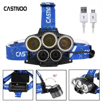 10000LM Waterproof Headlamp 5 LED T6 Zoomable Head Lamp USB Rechargeable cycling Flashlight Torch Headlight For hunting camping
10000LM Waterproof Headlamp 5 LED T6 Zoomable Head Lamp USB Rechargeable cycling Flashlight Torch Headlight For hunting camping