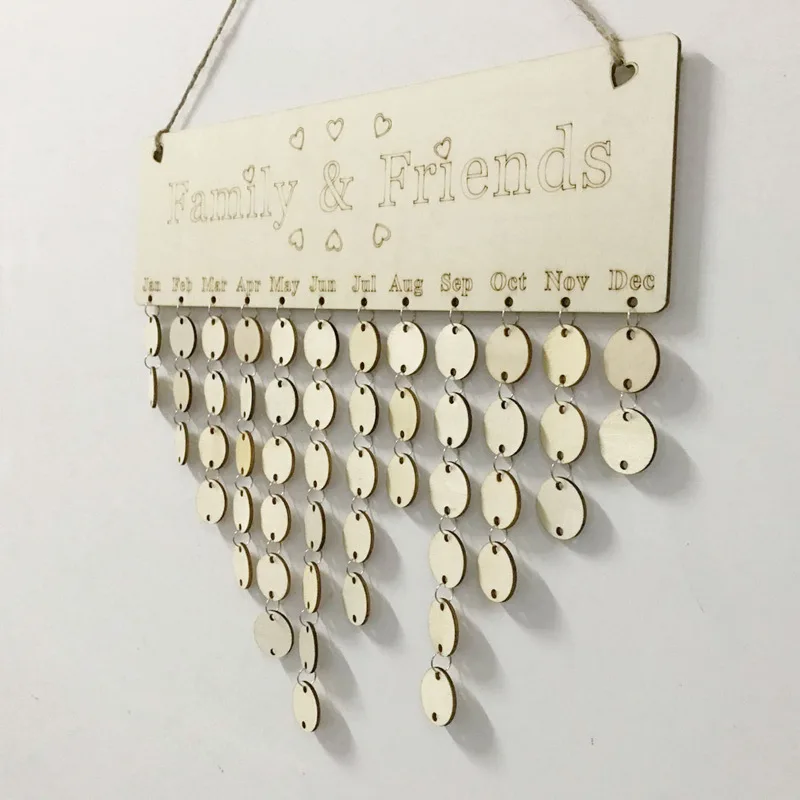 DIY Wooden Calendar Friends&Family Heart Printed Wall Calendar Sign Special Dates Reminder Board Home Hanging Decor Gift 5 Style
DIY Wooden Calendar Friends&Family Heart Printed Wall Calendar Sign Special Dates Reminder Board Home Hanging Decor Gift 5 Style