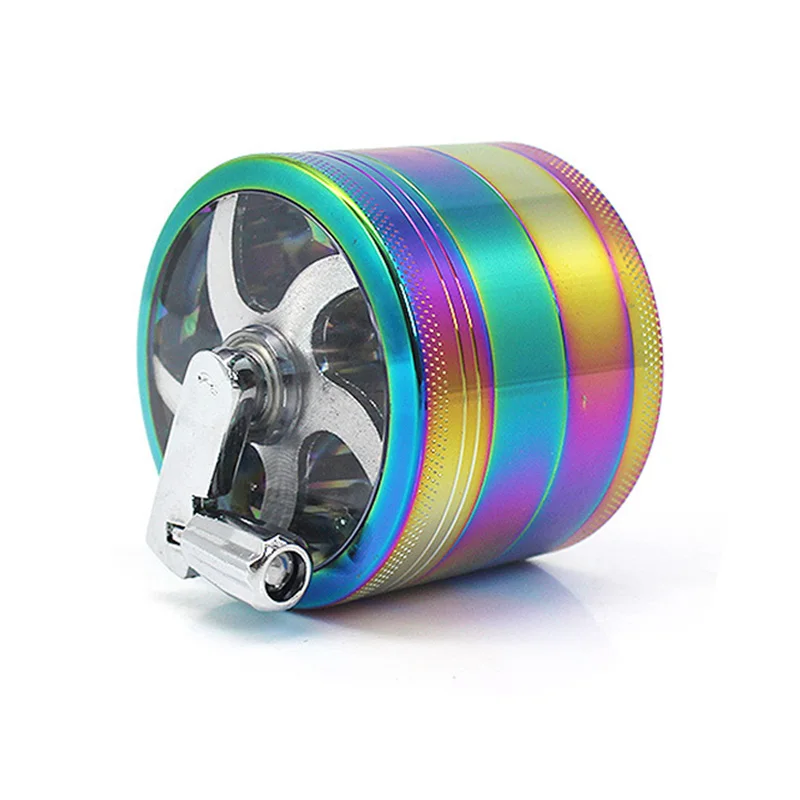 Creative Rainbow Color Tobacco Herb Grinder 4 Layers Dia 63MM Hand Crank Muller Mill Spice Grass Pollinator Smoking Tools
Creative Rainbow Color Tobacco Herb Grinder 4 Layers Dia 63MM Hand Crank Muller Mill Spice Grass Pollinator Smoking Tools