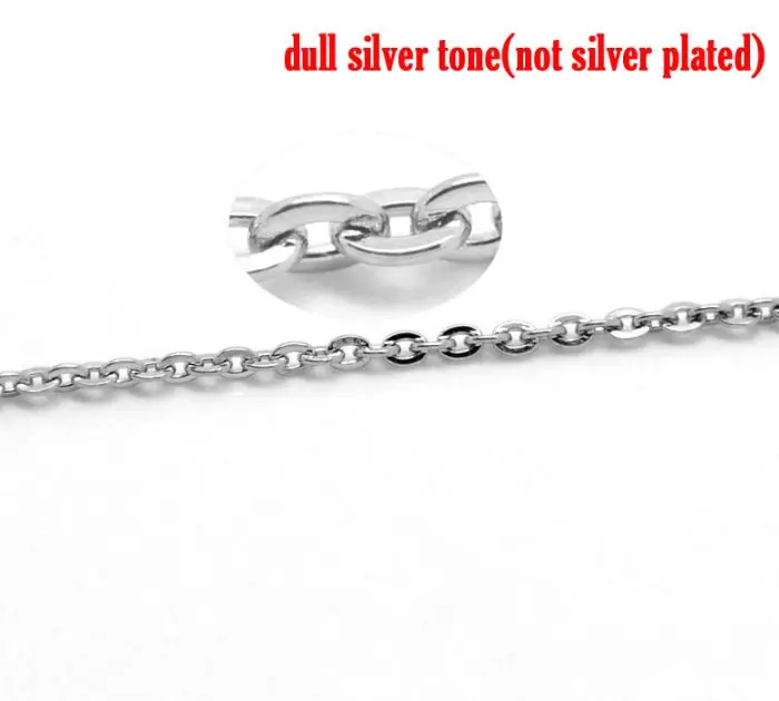 

DoreenBeads Silver Tone Stainless Steel Link-Soldered Cable Chains Findings 2mm(1/8")x1.5mm,sold per pack of 10M