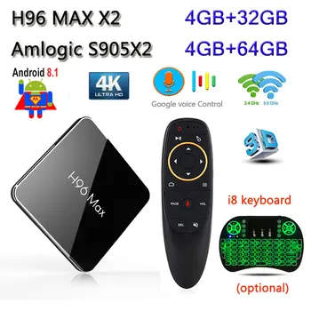 Android 8.1 H96 max x2 Smart TV Box 4GB RAM 64GB ROM Support 2.4/5.8g wifi 4K H.265 HD2.0 1 year iptv Media player h96 max x2
Android 8.1 H96 max x2 Smart TV Box 4GB RAM 64GB ROM Support 2.4/5.8g wifi 4K H.265 HD2.0 1 year iptv Media player h96 max x2
