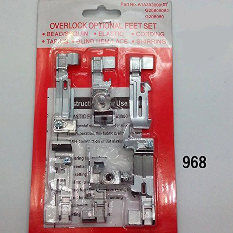 For JUKI Singer Brother Dragonfly Accessories 6pcs Presser Feet Foot Overlock Machine Sewing Machine Multi Function Kit
For JUKI Singer Brother Dragonfly Accessories 6pcs Presser Feet Foot Overlock Machine Sewing Machine Multi Function Kit