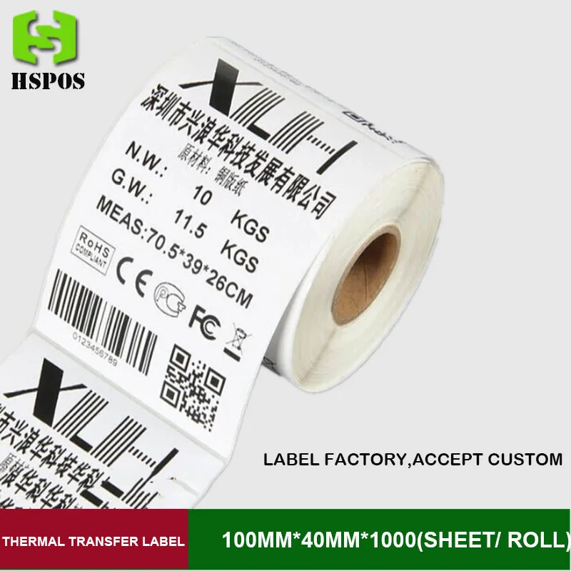 Thermal Transfer label 100x40mmx1000sheets one roll single row barcode sticker labels accept customize with a favorable price
Thermal Transfer label 100x40mmx1000sheets one roll single row barcode sticker labels accept customize with a favorable price