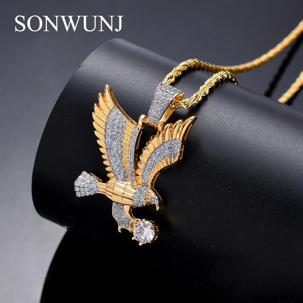 Copper with Zircon Eagle Pendant Necklace Jewelry 24inch Rope Chain Real Iced out Men Bling bling CN053
Copper with Zircon Eagle Pendant Necklace Jewelry 24inch Rope Chain Real Iced out Men Bling bling CN053