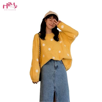 Autumn Winter Women Sweaters Korean Style Long Sleeve Thicken Solid Sweater Dots Printed Casual Loose Pullovers Knitted Sweaters
Autumn Winter Women Sweaters Korean Style Long Sleeve Thicken Solid Sweater Dots Printed Casual Loose Pullovers Knitted Sweaters