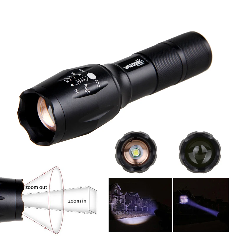 Waterproof 5000LM Hunting Rifle Torch Tactical Flashlight White XM-L T6 LED Torch by 18650 or 3xAAA NO Battery
Waterproof 5000LM Hunting Rifle Torch Tactical Flashlight White XM-L T6 LED Torch by 18650 or 3xAAA NO Battery