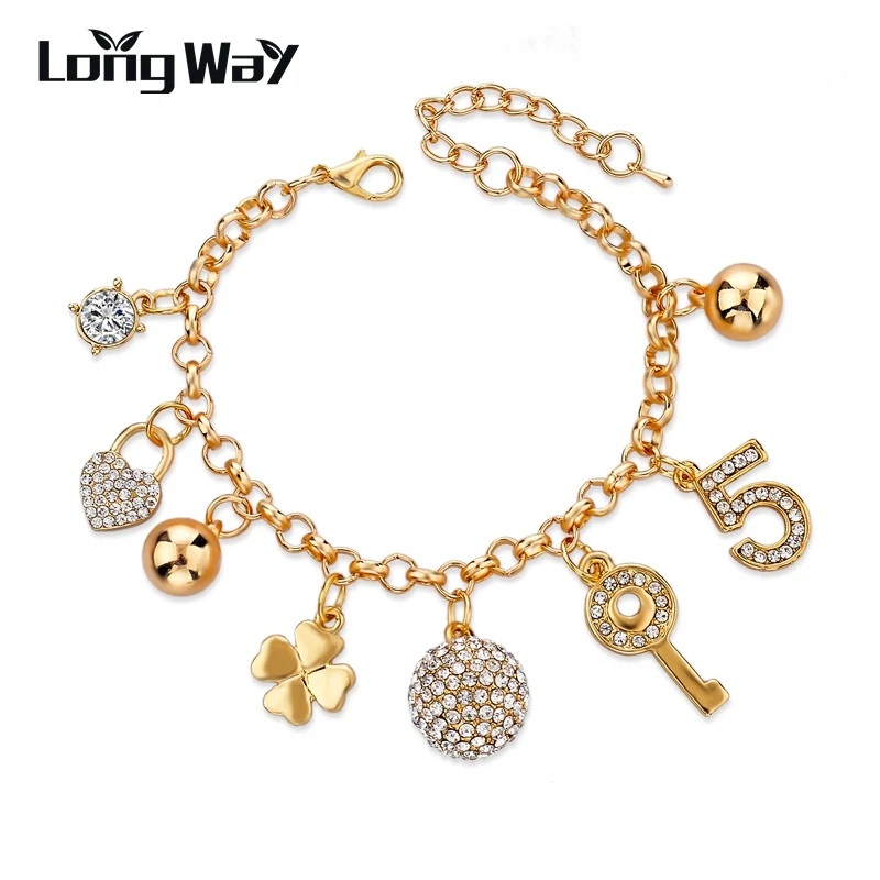 LongWay Wholesale Gold Color Filled Charm Bracelets For Women Crystal Ball Bracelets Bangles Chain Link Jewelry SBR150175
LongWay Wholesale Gold Color Filled Charm Bracelets For Women Crystal Ball Bracelets Bangles Chain Link Jewelry SBR150175
