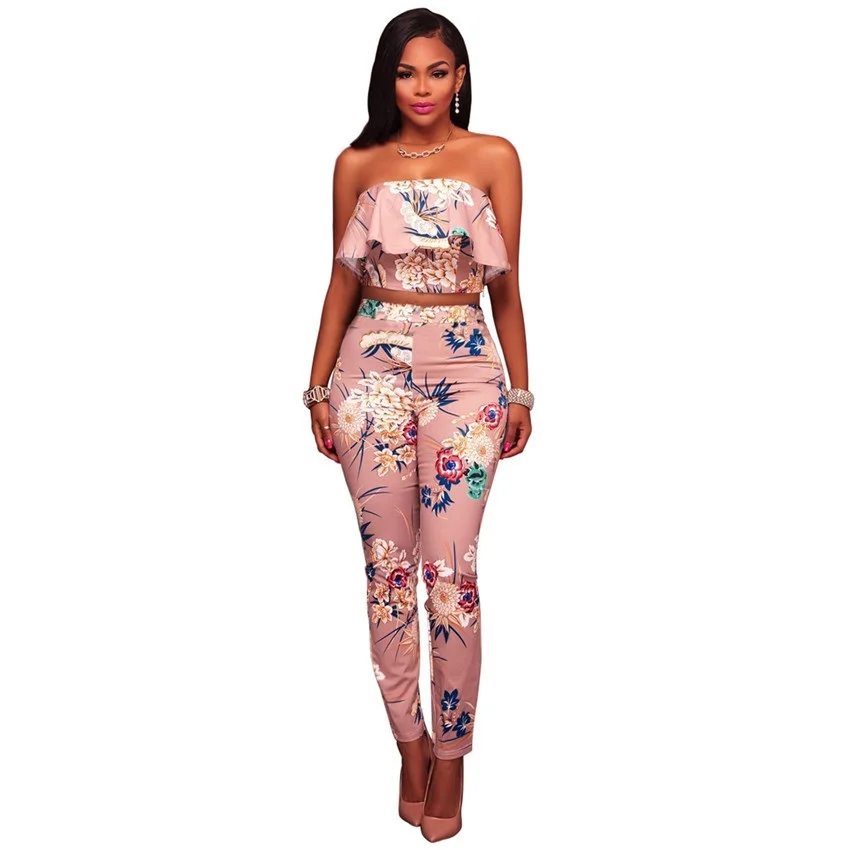 Fashion Ruffles Print Floral Jumpsuit Women Two Piece Elegant Jumpsuit Female Overalls Off Shoulder Bodycon Rompers
Fashion Ruffles Print Floral Jumpsuit Women Two Piece Elegant Jumpsuit Female Overalls Off Shoulder Bodycon Rompers