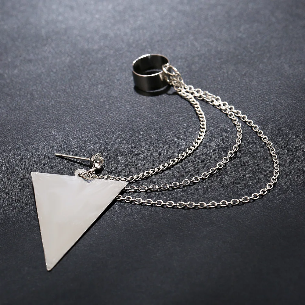 ZLDYOU New Punk Girl Triangle Chain Ear Cuff Women Gifts Zinc Alloy Long Tassel Earcuffs Gold Silver Plated Clip Earring
ZLDYOU New Punk Girl Triangle Chain Ear Cuff Women Gifts Zinc Alloy Long Tassel Earcuffs Gold Silver Plated Clip Earring