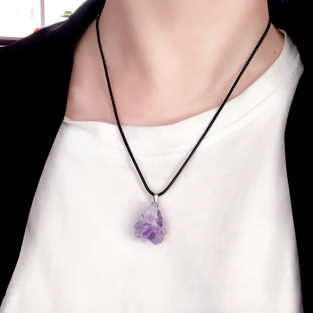 Natural Stone Pendant Necklace Brazil Amethysts Crystal Druzy Irregular Shape Lavender Semi-precious Chakra Reiki Raw Ore Jewel
Natural Stone Pendant Necklace Brazil Amethysts Crystal Druzy Irregular Shape Lavender Semi-precious Chakra Reiki Raw Ore Jewel