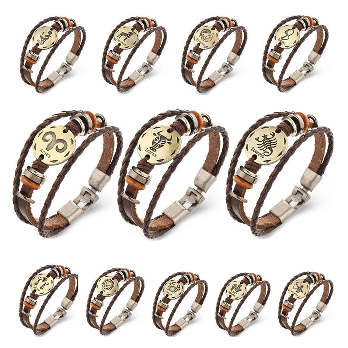 Handmade Ethnic Faux Leather Bracelet For Men Carved Zodiac Pattern Multilayer Bracelet Newest Beads Couple Bracelet Jewelry
Handmade Ethnic Faux Leather Bracelet For Men Carved Zodiac Pattern Multilayer Bracelet Newest Beads Couple Bracelet Jewelry