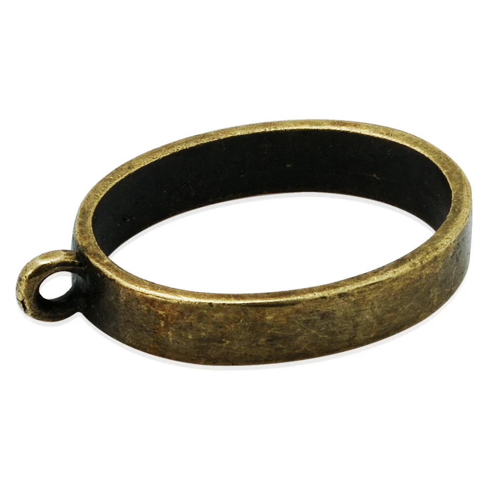 

Oval pressed flower open back bezel pendant with single ears, antique brass metal open pendant bezel blanks base