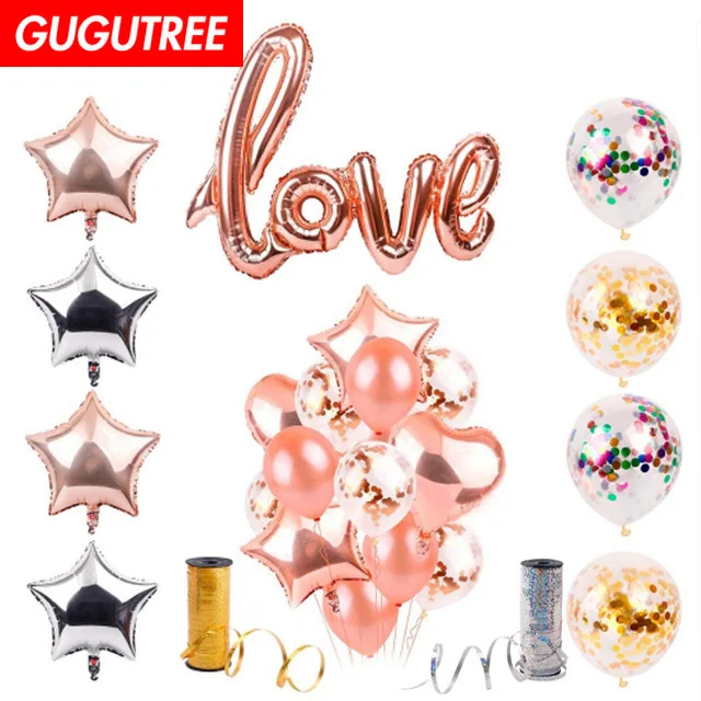 GUGUTREE PARTY one set rose gold silver latex foil ballon Banners Paper flowers tassels Streamers happy birthday party PD-154
GUGUTREE PARTY one set rose gold silver latex foil ballon Banners Paper flowers tassels Streamers happy birthday party PD-154
