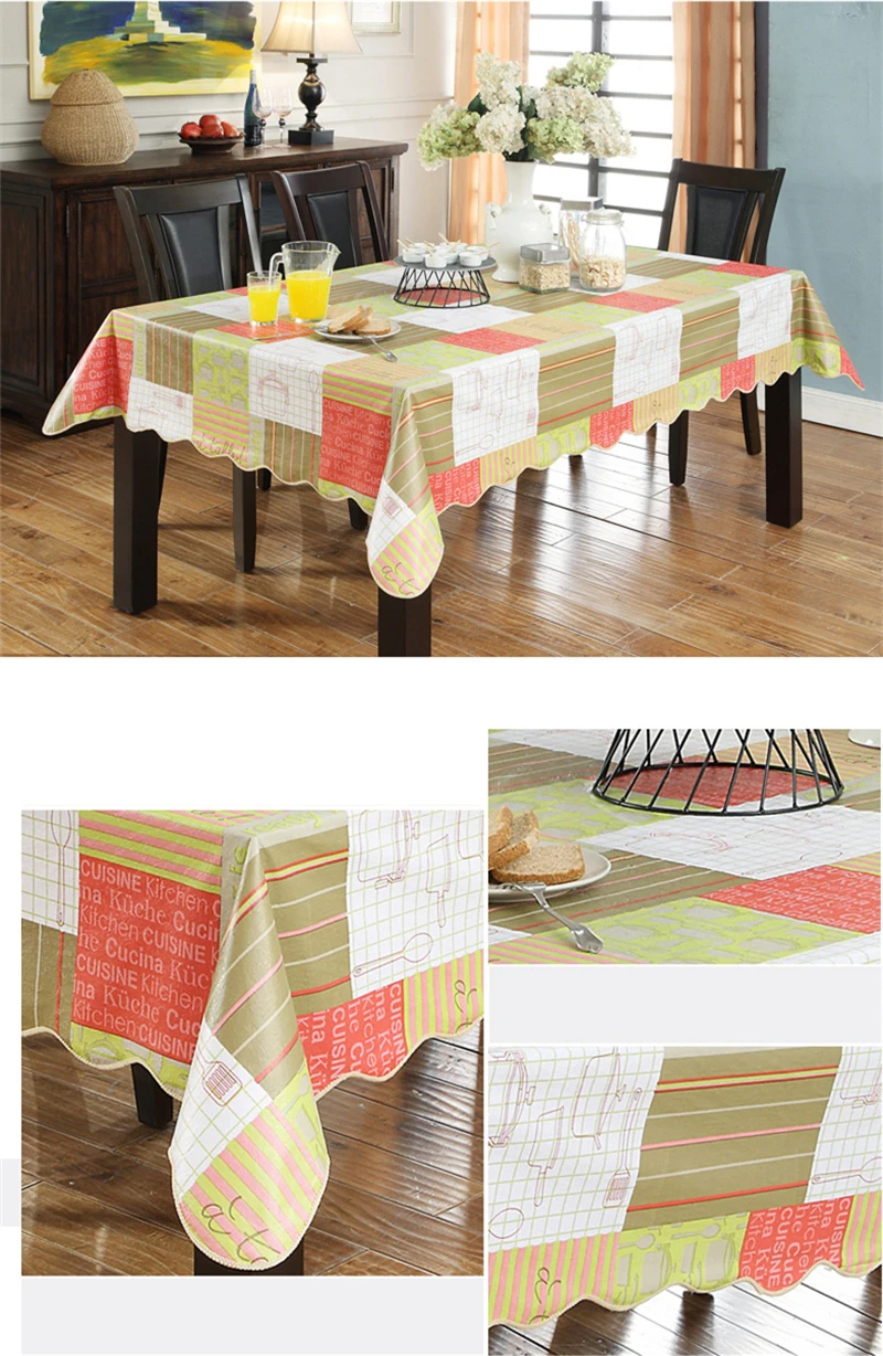 8 Types Simple Plaid Waterproof PVC Plastic Tablecloth For Table Oilproof Fabric Retangle Tea Table Cover Hotel & Home Decor 