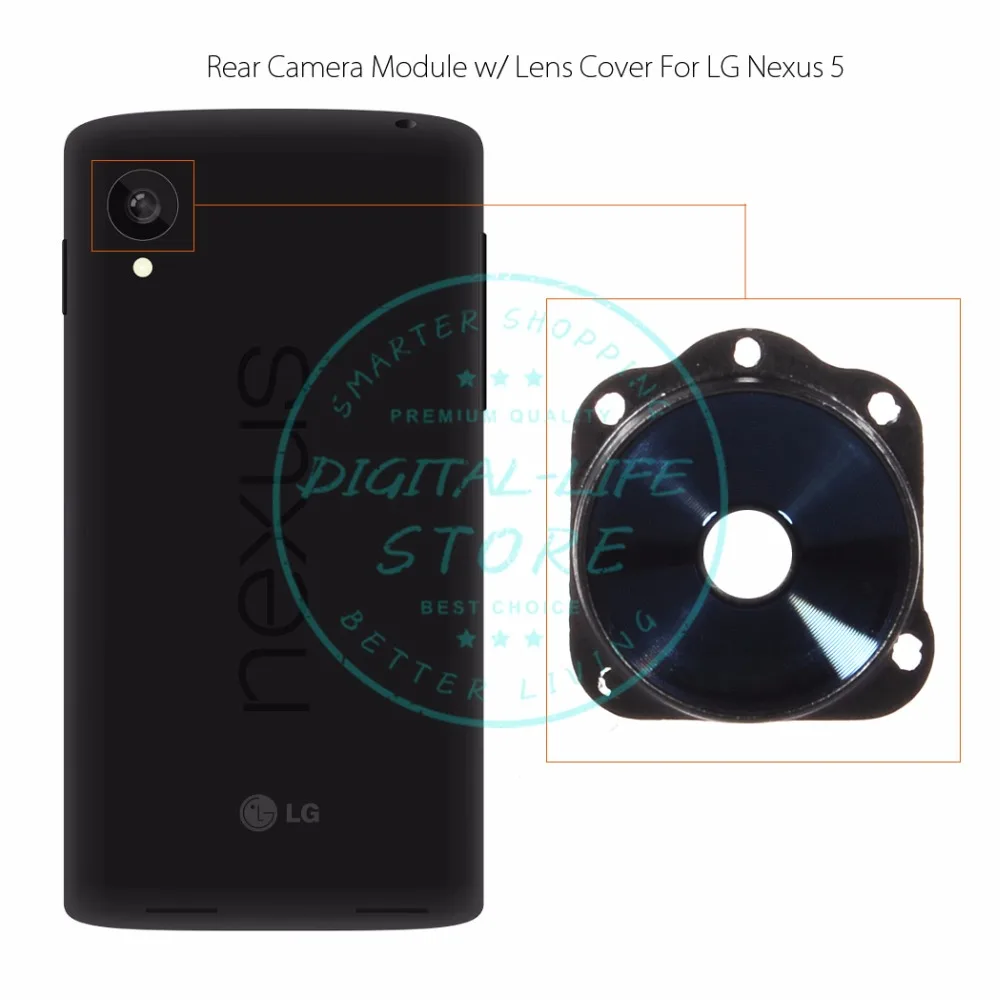 for LG Google Nexus 5 D820 D821 Rear Back Big Camera Glass Lens Cover with Ring Frame Replacement Repair Spare Parts
for LG Google Nexus 5 D820 D821 Rear Back Big Camera Glass Lens Cover with Ring Frame Replacement Repair Spare Parts