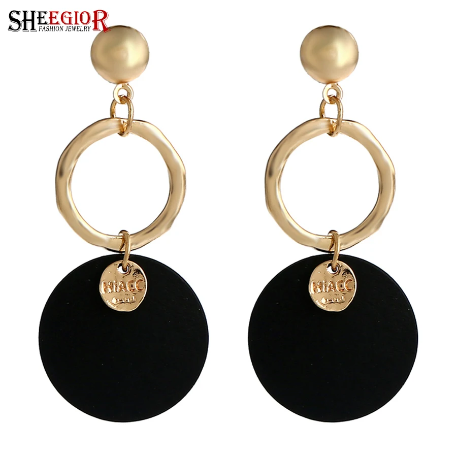 SHEEGIOR Lovely Gold Long Earrings for Women Fashion Jewelry Red Green Black Wood Round Pendants Drop Earring Bijoux Femme Gifts
SHEEGIOR Lovely Gold Long Earrings for Women Fashion Jewelry Red Green Black Wood Round Pendants Drop Earring Bijoux Femme Gifts