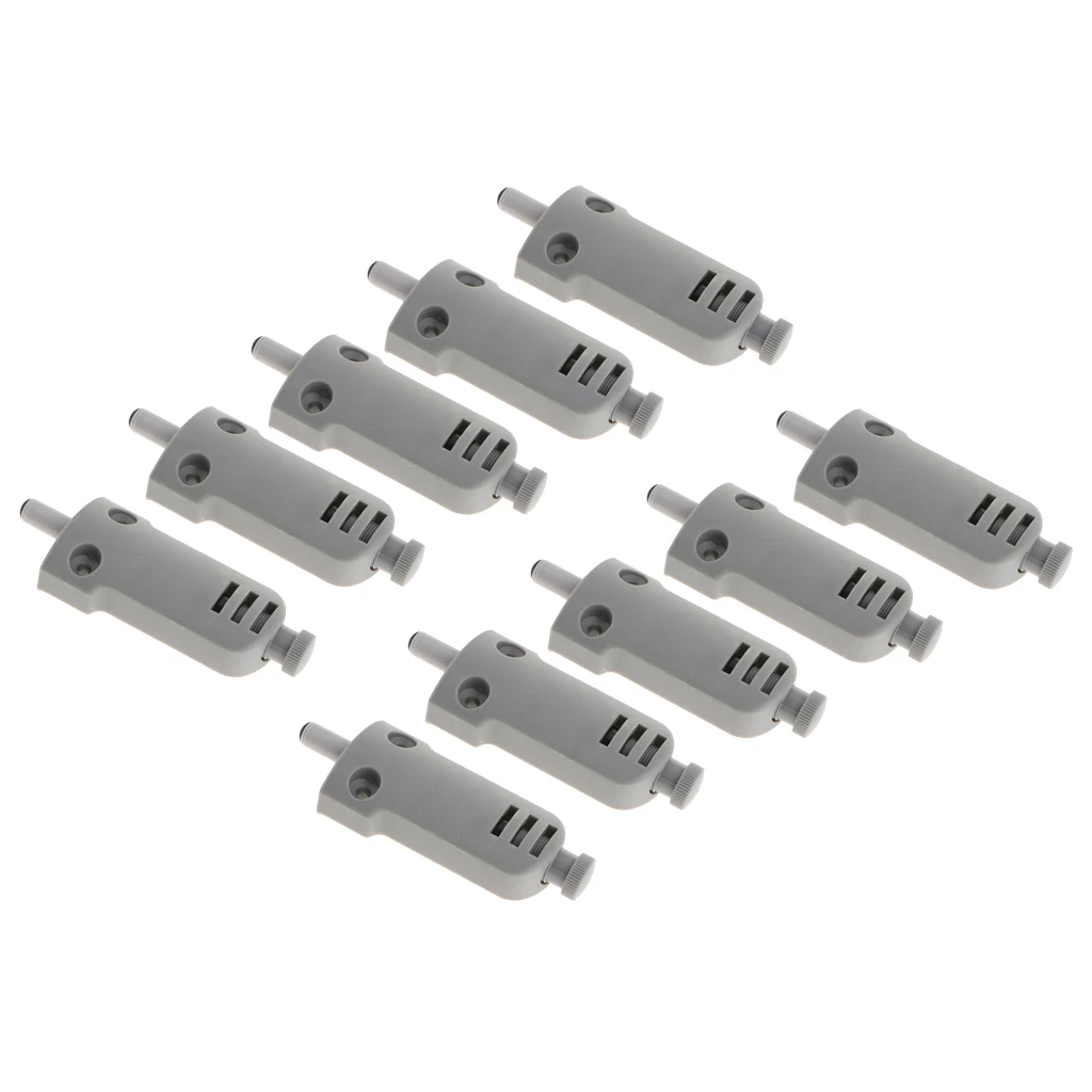 10Pcs/Set Cabinet Latch Door Drawer Push Open Damper Buffer With Screws - Gray | Строительство и ремонт