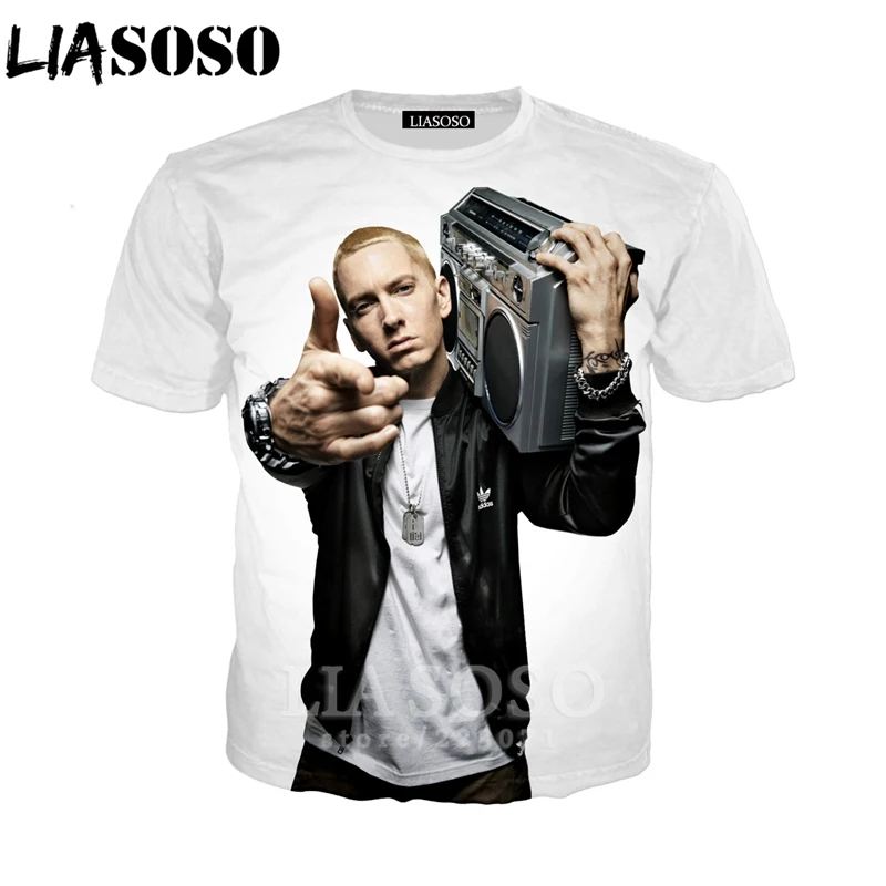 LIASOSO 2019 Summer New Men Women 3D Print Rapper Eminem Short Sleeve T shirt Fashion Sweatshirt Hip hop Top Pullover B011-03
LIASOSO 2019 Summer New Men Women 3D Print Rapper Eminem Short Sleeve T shirt Fashion Sweatshirt Hip hop Top Pullover B011-03