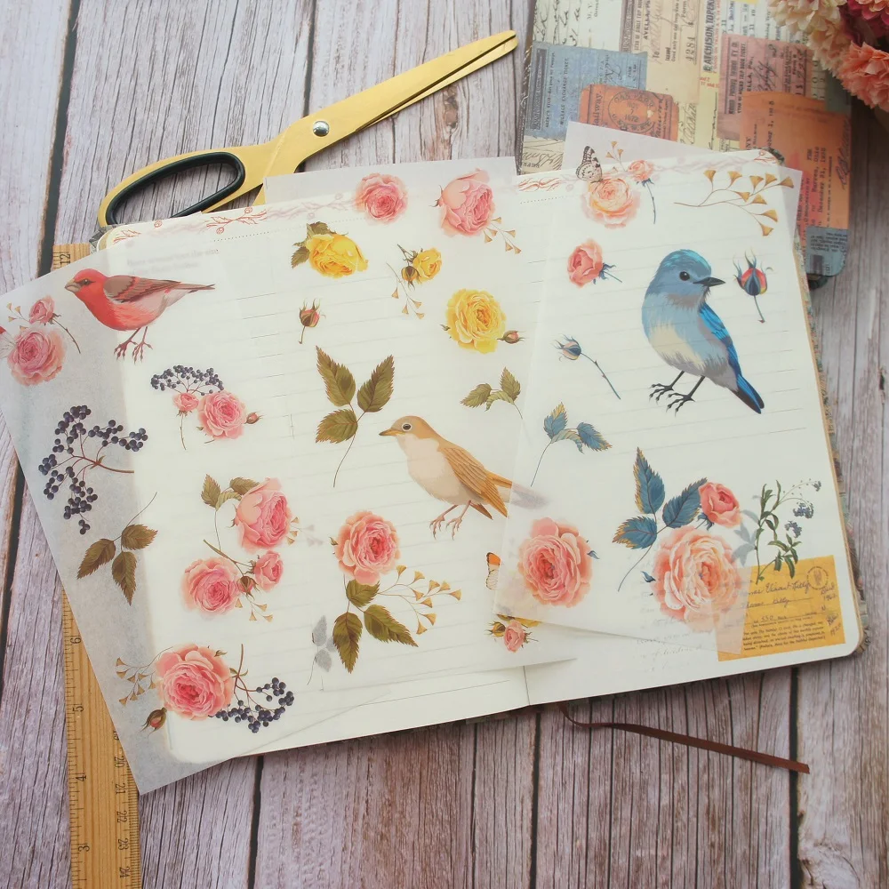 DIY 3 SheetsRose Garden Bird Singing Washi Paper Sticker As Scrapbooking Decoration Gift Packing Label Decoration Use
DIY 3 SheetsRose Garden Bird Singing Washi Paper Sticker As Scrapbooking Decoration Gift Packing Label Decoration Use