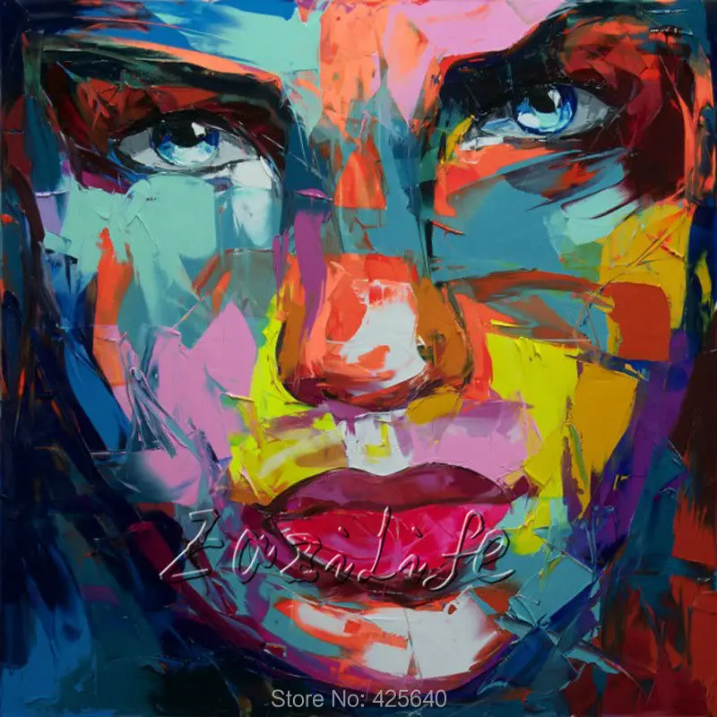 Palette knife painting portrait Palette knife Face Oil painting Impasto figure on canvas Hand painted Francoise Nielly 14-41
Palette knife painting portrait Palette knife Face Oil painting Impasto figure on canvas Hand painted Francoise Nielly 14-41
