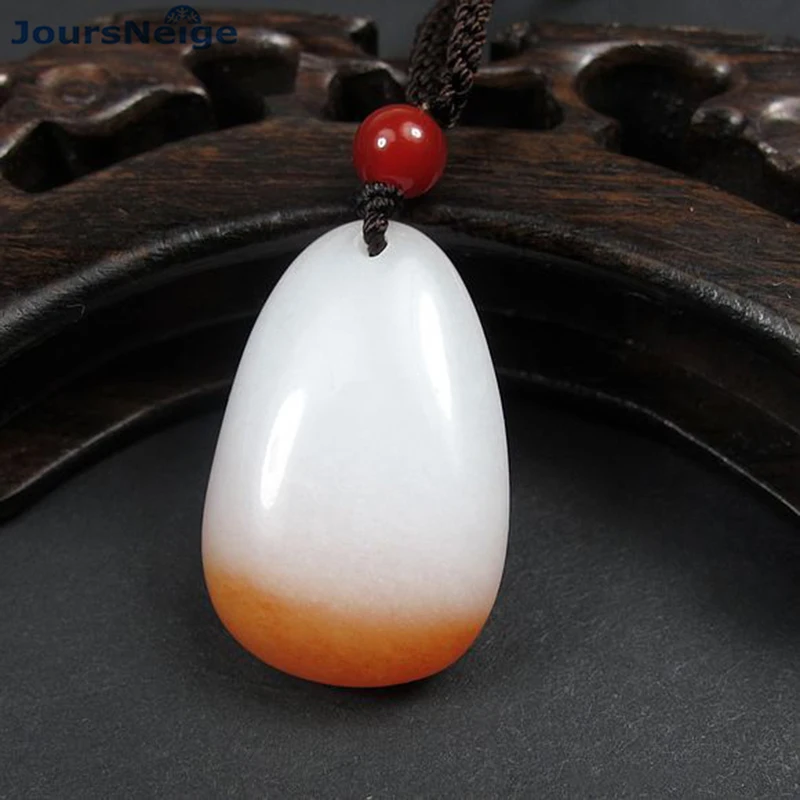 Wholesale Xinjiang Hetian White Natural Stone Pendants Water Drop Pendant Necklace With Rope Chain For Women Men Simple Jewelry | Украшения