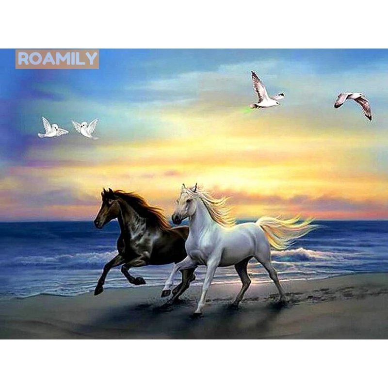 5d Diamond Painting Horse, Animals,"running Horses,flying Bird,seaside",Diamond Mosaic Cross Stitch,Full Square Drill Embroidery
5d Diamond Painting Horse, Animals,"running Horses,flying Bird,seaside",Diamond Mosaic Cross Stitch,Full Square Drill Embroidery