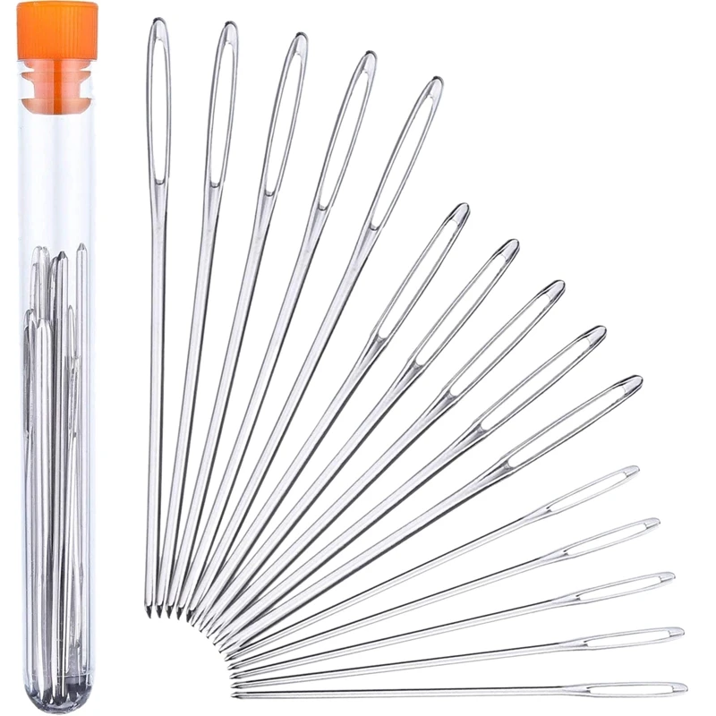 15 Pieces Blunt Needles stainless steel Large-Eye Yarn Knitting Needles Sewing Needles, 3 Sizes
15 Pieces Blunt Needles stainless steel Large-Eye Yarn Knitting Needles Sewing Needles, 3 Sizes