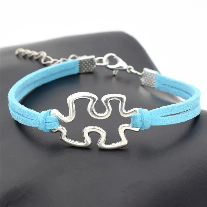 Fashion 10pcs Puzzle Piece Charm Leather Bracelets Autism Awareness Bracelet Bangle Chain Friends Jewelry Gifts
Fashion 10pcs Puzzle Piece Charm Leather Bracelets Autism Awareness Bracelet Bangle Chain Friends Jewelry Gifts