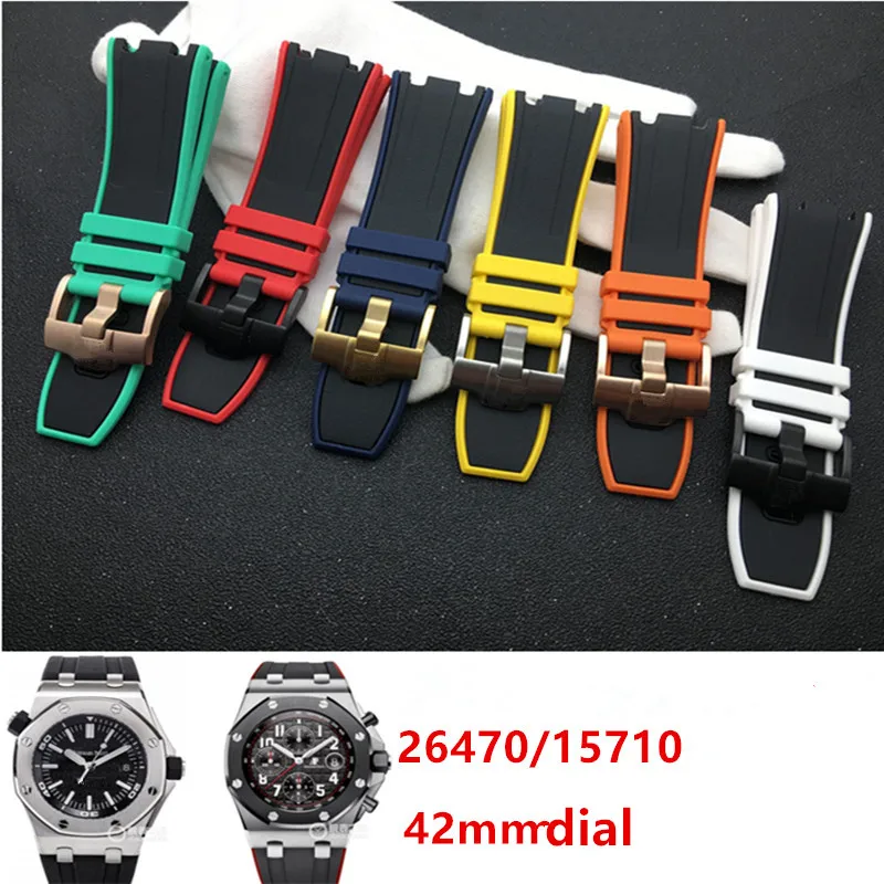 2018 SIHH watchband 28mm Two Tone Rubber Silicone Waterproof stainless pin buckle for AP strap Bracelet For Audemars And Piguet
2018 SIHH watchband 28mm Two Tone Rubber Silicone Waterproof stainless pin buckle for AP strap Bracelet For Audemars And Piguet