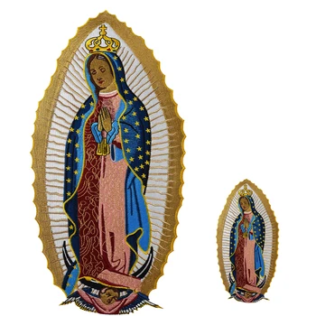 

Virgin Mary Patch for Dress Jeans Custom Iron on Embroidered Biker Motorcycle Patches Sewing Clothes Badge High Quality Sew On