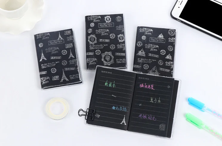 Creative Small plastic sleeve Notebook black Paper Daily Agenda Planner Organizer Notepad Journals Book School Office Supplies
Creative Small plastic sleeve Notebook black Paper Daily Agenda Planner Organizer Notepad Journals Book School Office Supplies