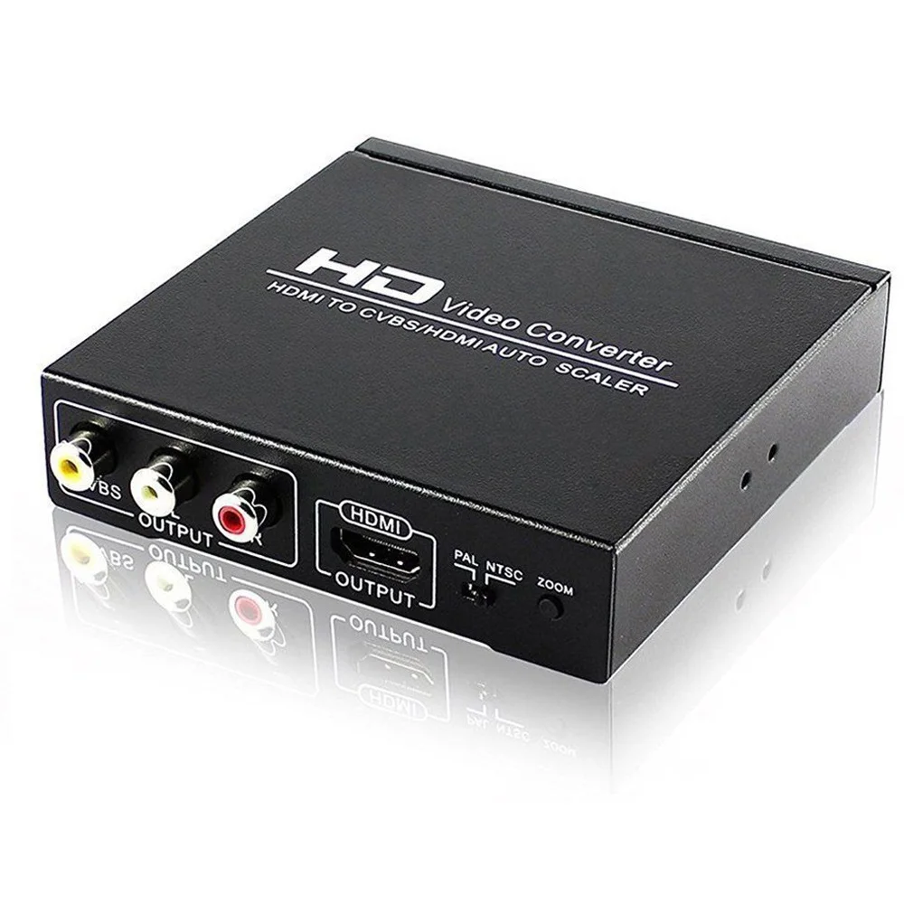 

HD Video Converter HDMI TO CVBS AV/HDMI AUTO SCALER Support NTSC/ PAL for TV,VHS, VCR,DVD recorders HDCP code