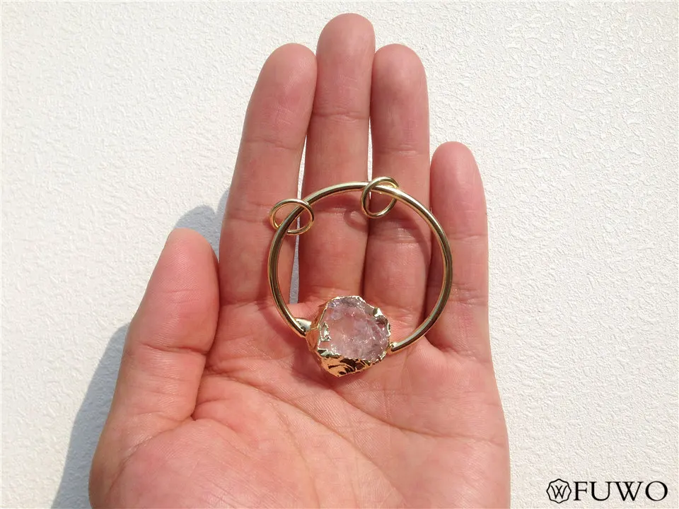 Ring With Rock Crystal Quartz Pendant 10