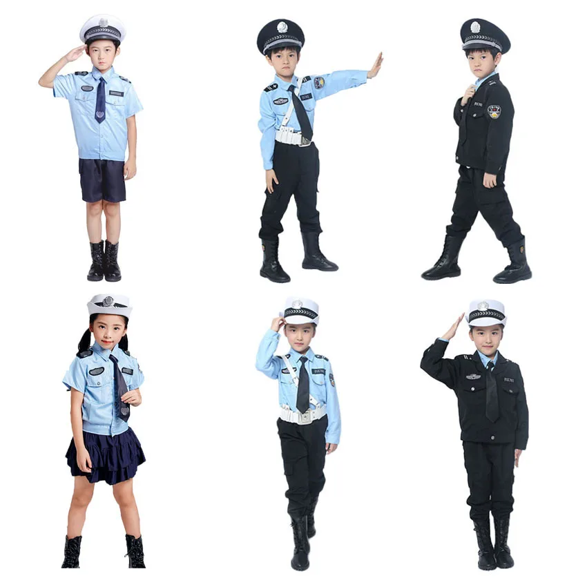 School Stage Wear Performance Teenager Boys Policeman Cosplay Costumes Halloween Carnival Kids Girls Skirt with Cap Set
School Stage Wear Performance Teenager Boys Policeman Cosplay Costumes Halloween Carnival Kids Girls Skirt with Cap Set